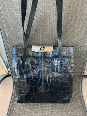 Condor Vintage Black Alligator Leather Tote Bag
